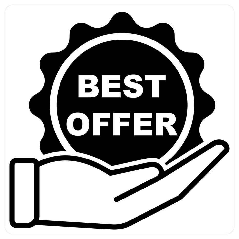 best offer icon concept in black duo line color vector
